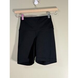 Yogalicious Lux Black High Waisted Biker Shorts Athletic Yoga Gym Shorts Small